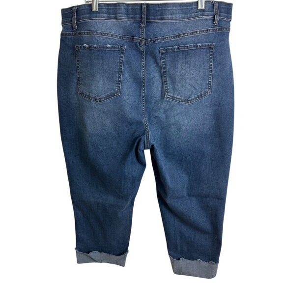 Terra & Sky Womens Pockets Zip Crop Jeans Size 20W - Picture 6 of 10